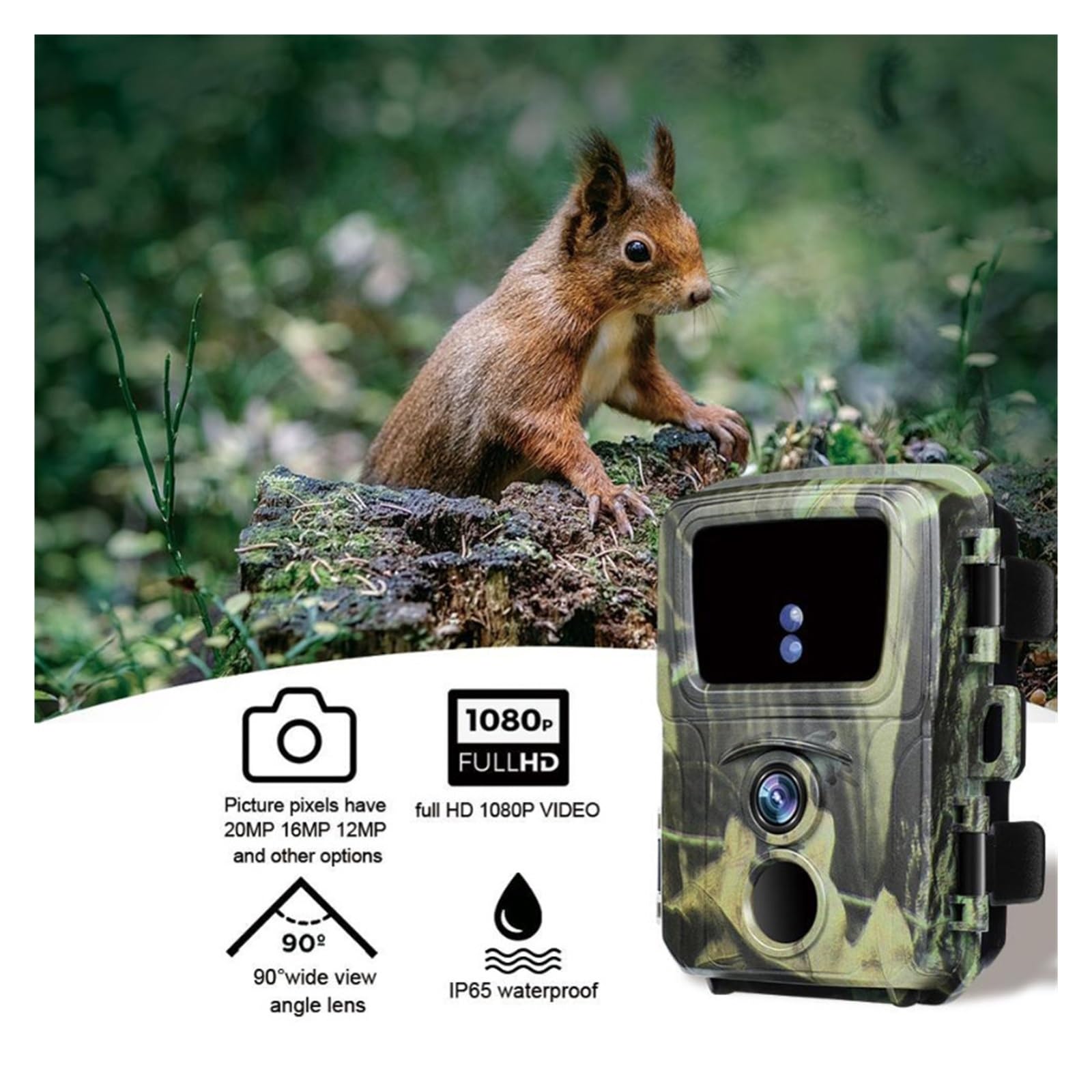 Kamera Obserwacji Dzikiej Przyrody Outdoor 20MP Mini Trail Kamera Myśliwska Wildlife Hunter Kamery 1080P Dla Zwierząt Leśnych Fotopułapka Śledzenie Nadzoru Niezawodny Dokładny Monitoring