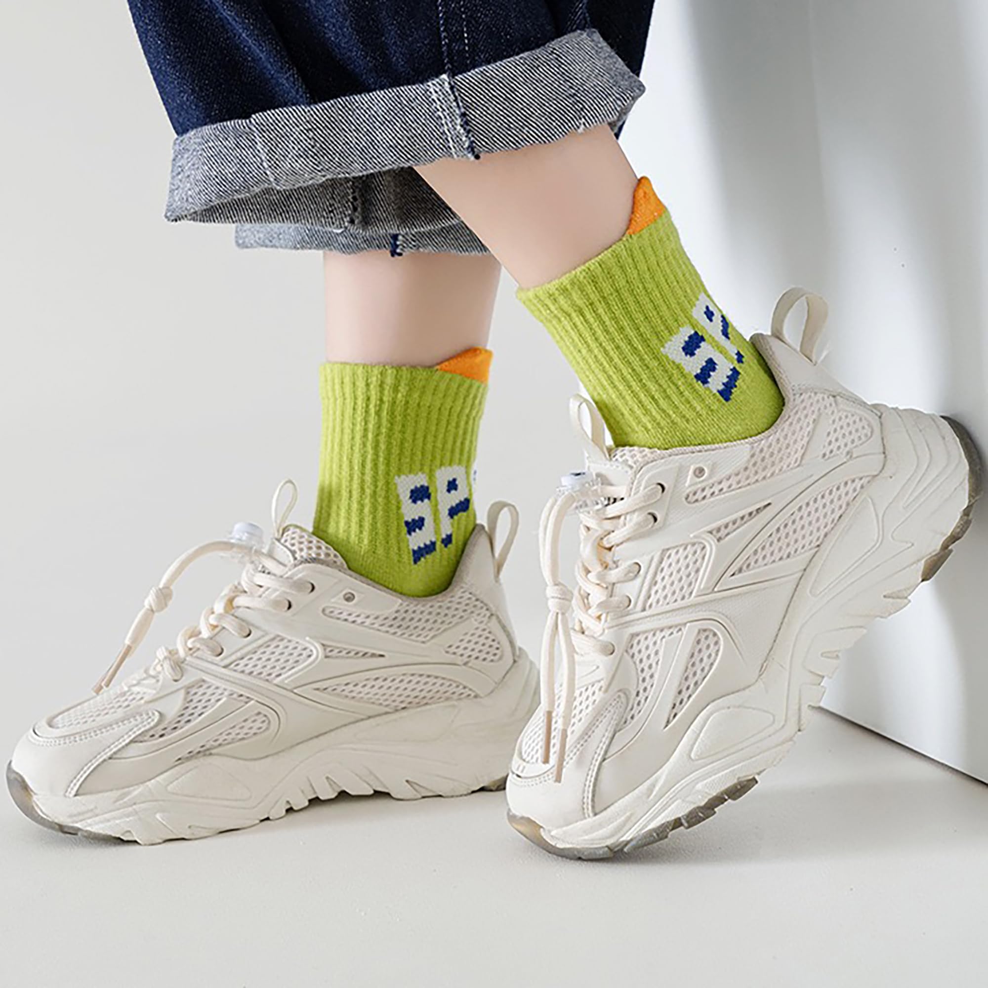 Ragazzi Sport Calzini Bambini Novità Mid Calf Taps Morbido Cotone Atletico Crew Calze per bambini indossare tutti i giorni 10 paia M 3-12 anni