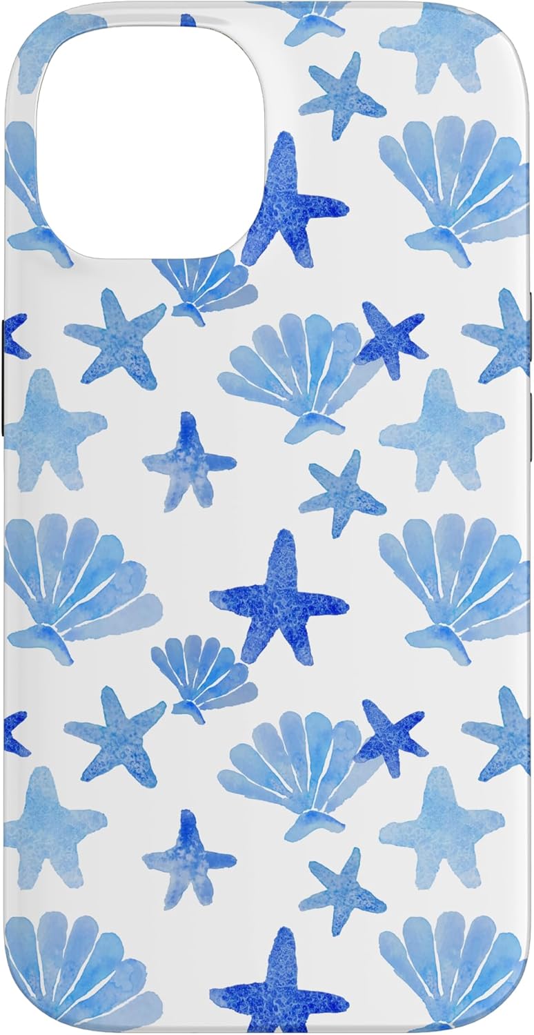 Coastal Granddaughter Blue Preppy Shells Starfish Ocean Cute Case for iPhone 12 mini