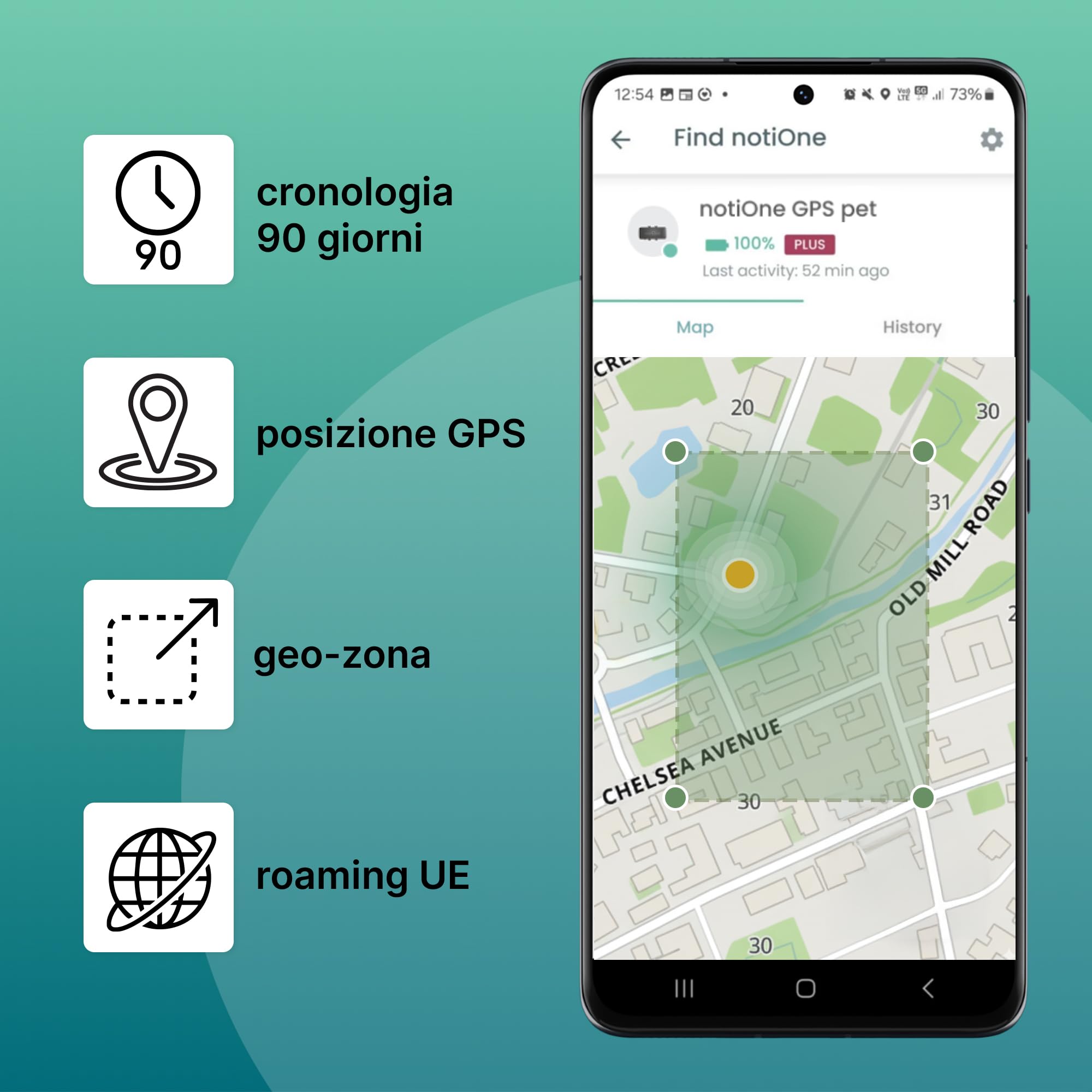 Tracker GPS pet PLUS senza abbonamento | Collare GPS con geofence, avvisi intelligenti | Tracciamento attività e roaming gratuito