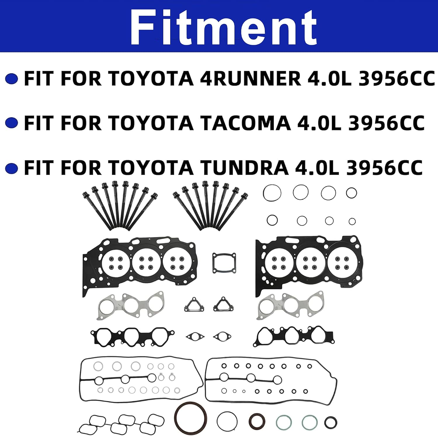 1GRFE 4.0 Cylinder Head Gasket Set Fit for Toyota Tacoma 4Runner FJ Cruiser Tundra 4.0L DOHC 1GR-FE 2003-2010 HGS969 HS26330PT HS54462 HS26290PT