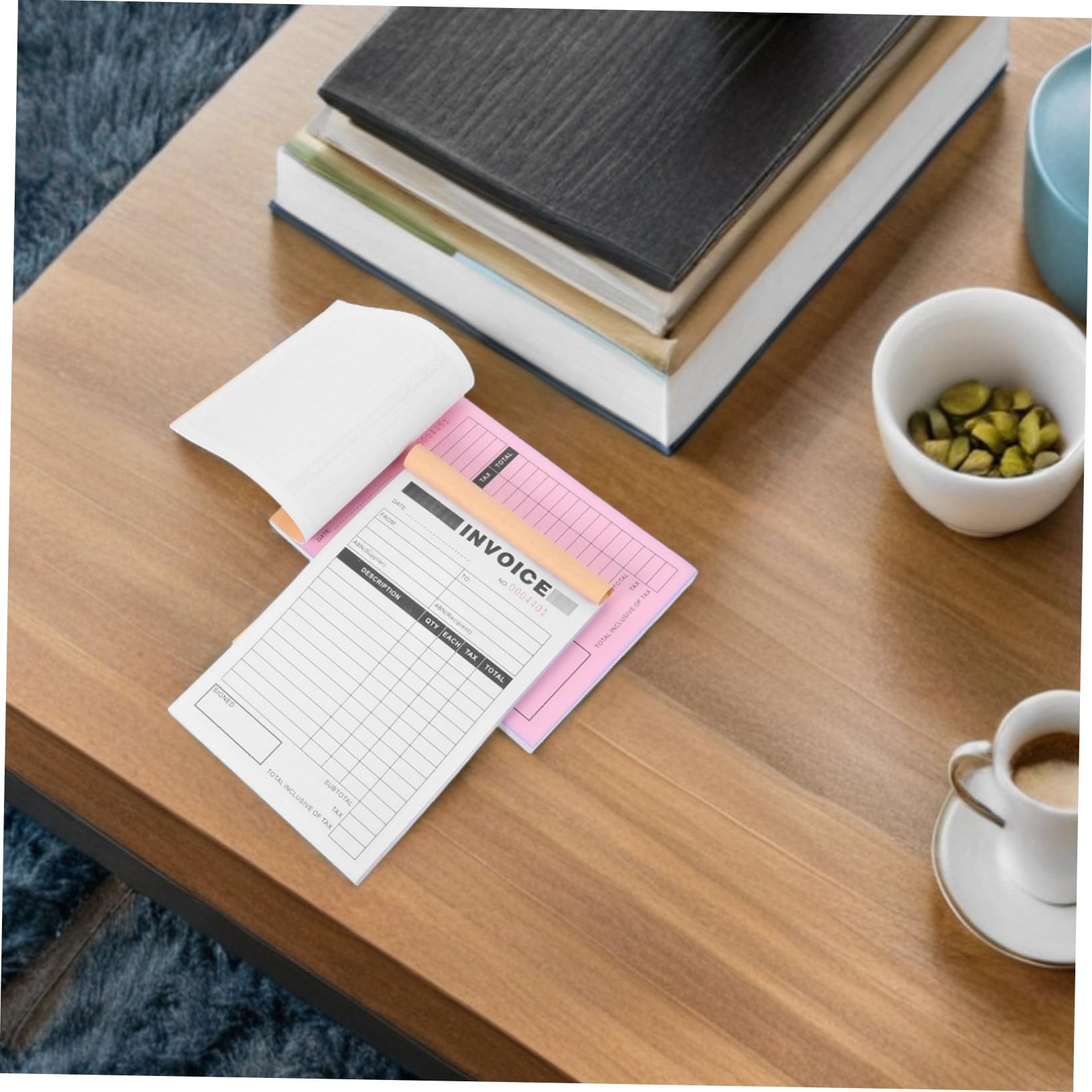 NUOBESTY 5 Stück Durchschreibesatz für Rechnung und Lieferschein mit Schreibunterlage Klare Duplikate Papier Kompakt für Handwerk und Boutiquen