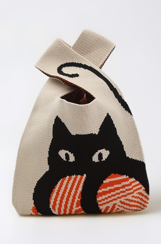 Crochet Wrist Handbag for Women Wristlet Sleeve Knot Pouch Portable knitted breathable lightweight foldable Casual Small Purse Cute Tote Bag For Shopping, Dating, Travel