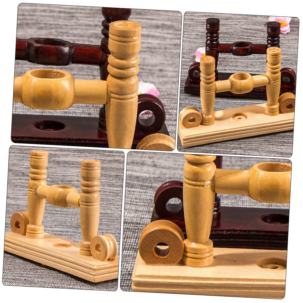 Supporto Per Ventaglio Giapponese In Bambù - Set Da 3 Pezzi Con Base In Legno, Ideale Per Esposizione E Collezionismo