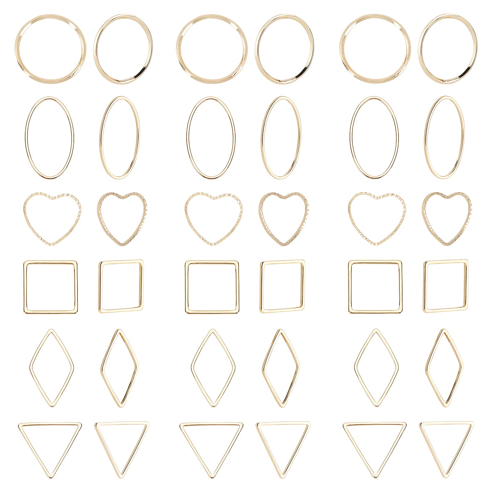 Pendentifs boucle d'oreille or 18k et anneaux de liaison géométriques pour bijoux