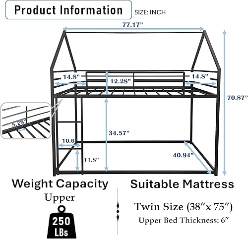 Vista 2 de Cama litera individual sobre individual con 2 cajones de almacenamiento y USB, LED para dormitorio, sala de estar, dormitorio, estructura de cama