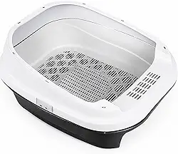 Bandeja Furba Caixa de Areia Gato Lillos Pet - Sistema Peneira, Limpeza Facil e Higienica (Preto)