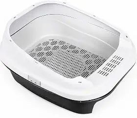 Bandeja Furba Caixa de Areia Gato Lillos Pet - Sistema Peneira, Limpeza Facil e Higienica (Preto)