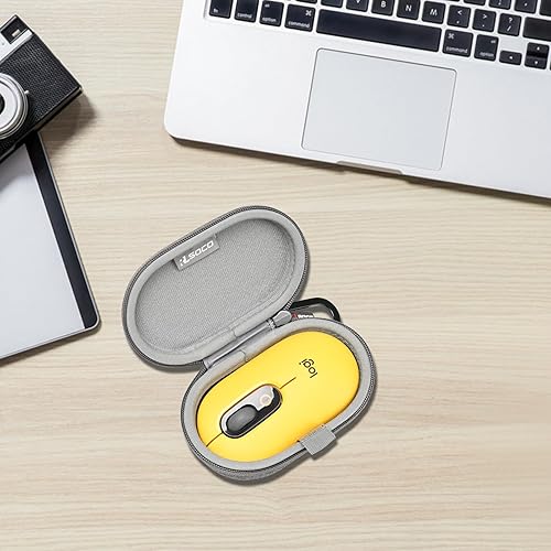 Miniatura 7 de RLSOCO Estuche de transporte para Logitech Pebble Mouse 2 M350s SlimPOPPebble Bluetooth Ratón inalámbrico con llavero (gris)