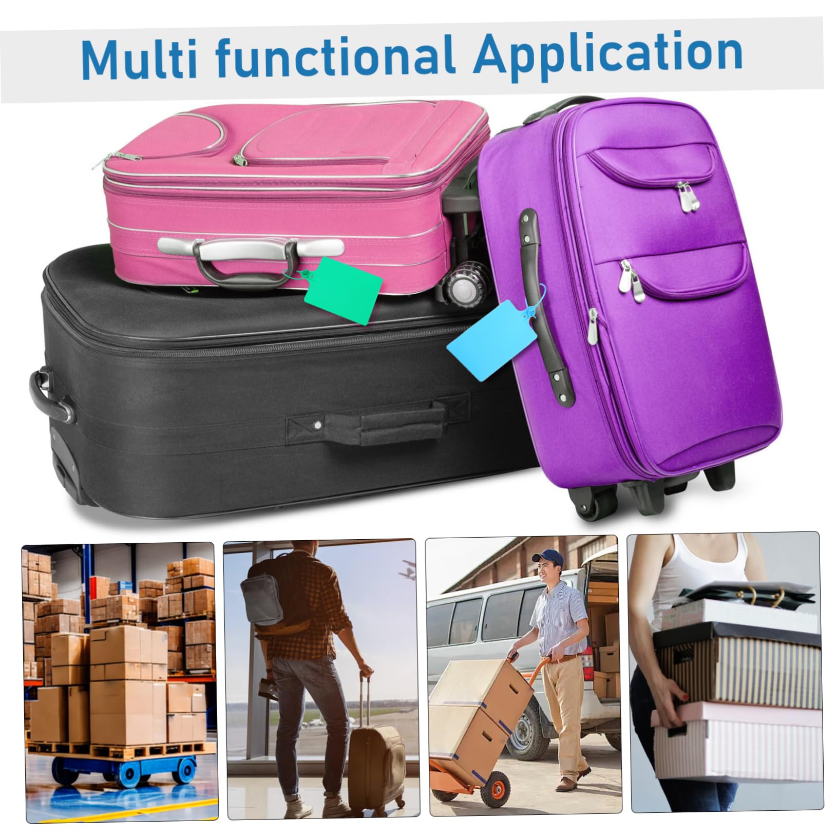 Tag di Spedizione in Pp 100pezzi per Classificazione Bag | Leggere, Facili da Usare, per Organizzare Items, Formato Pratico per Shipping e Gestione Etichette