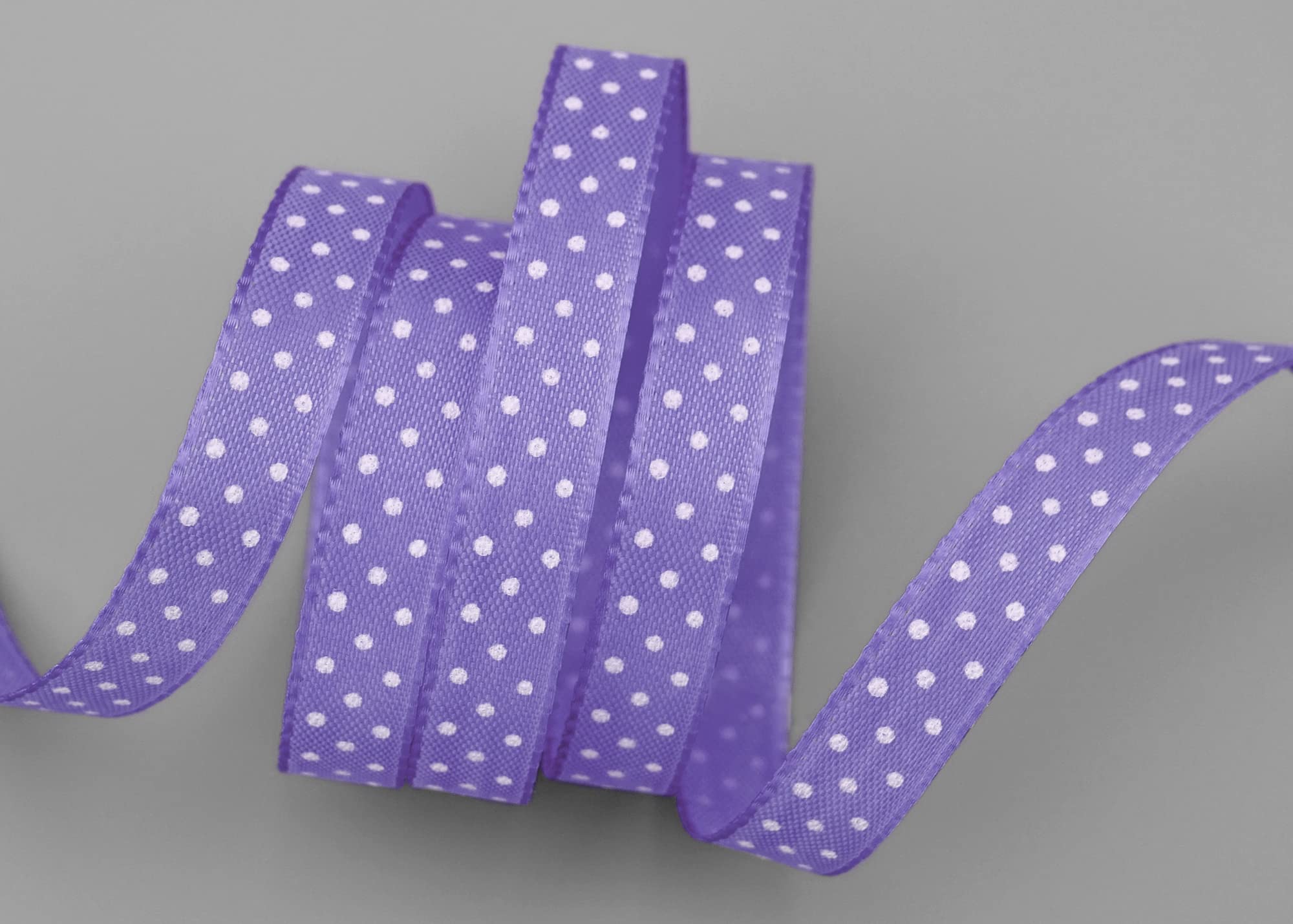 25 m x 10 mm Taffeta Ribbon, One-Sided Printed with Dots, Lilac, Lavender, Decorative Ribbon, Gift Ribbon, Easter, Spring - Image 4