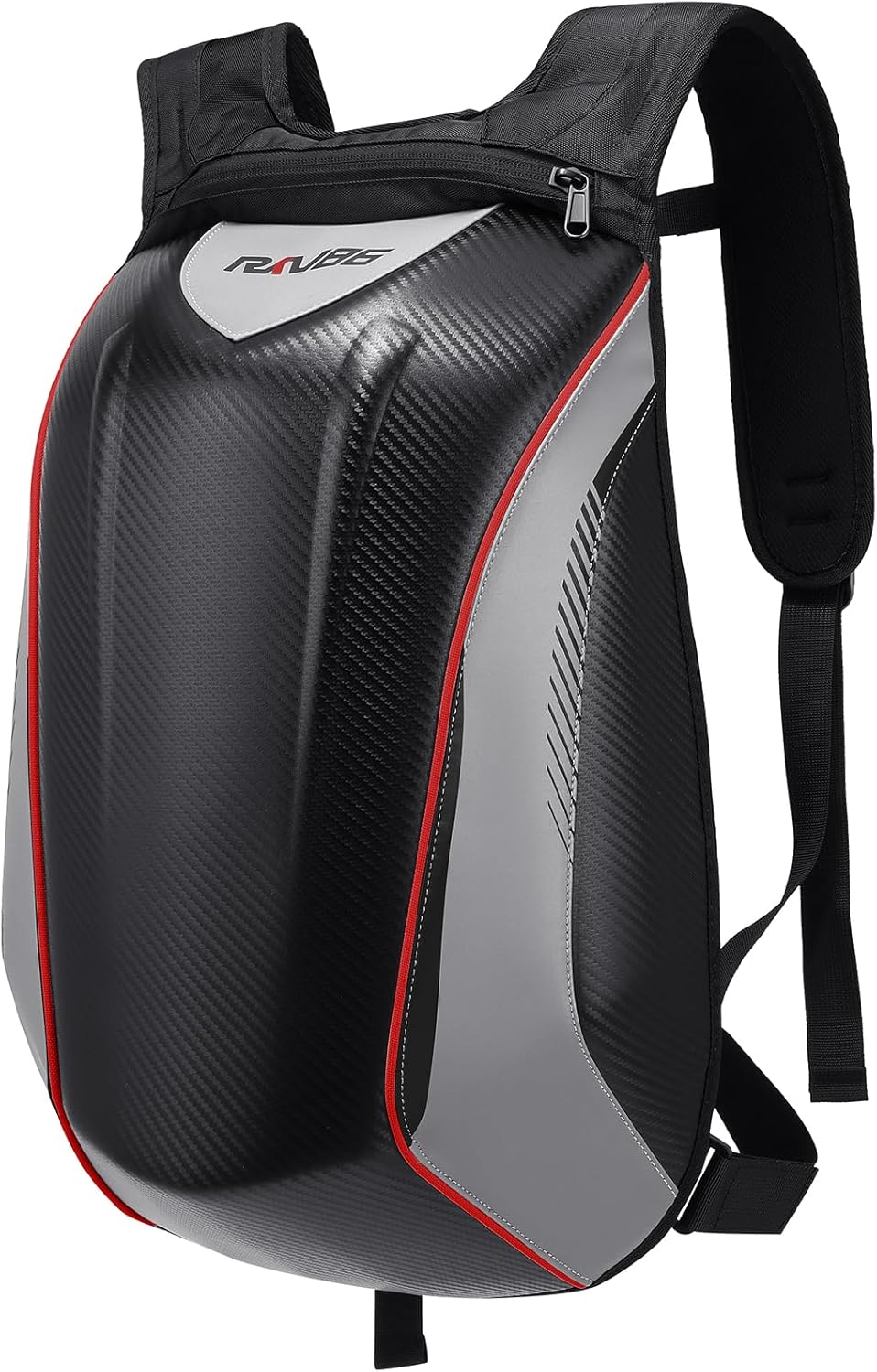 Motorcycle Backpack for Men Waterproof Helmet Backpack Hardshell 35L Expandable Large Capacity with Rain Cover for Riding (Black)