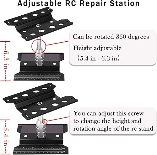 Miniatura 7 de Soporte de coche RC y 532 piezas Kit de tornillos RC universal Kit de herramientas RC Soporte de trabajo de reparación de automóviles RC Estación de