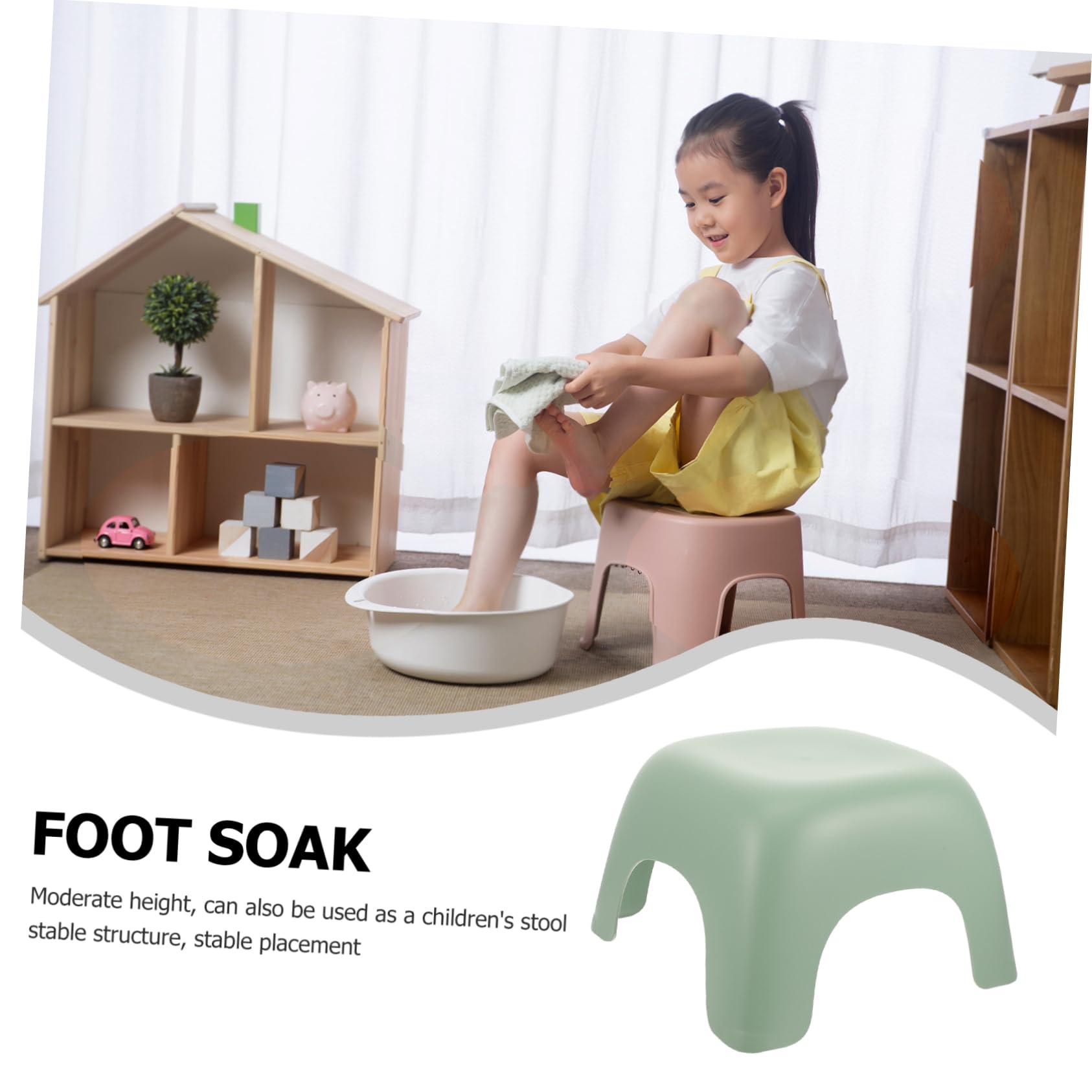 DECHOUS Sgabello Piccolo Pp Plastica e Leggero in Bambini Multiuso da Antiscivolo per Bagno e Camera Letto, per Scuola e Casa