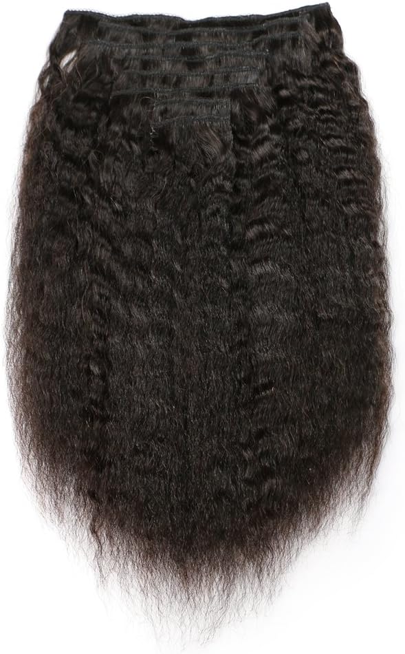 Hair Kinky Straight Clip In Human Hair Extensions Clip Ins Human Hair 9A Italian Coarse Yaki Brazilian Virgin Hair Clip In Extension 8pcs/lot,120gram/set 20inch