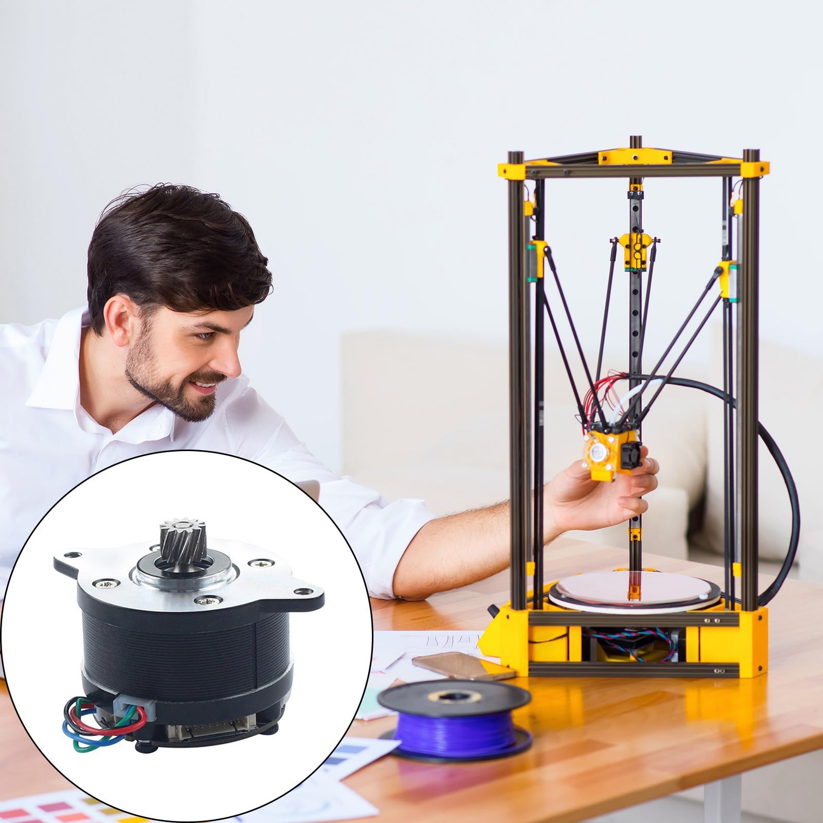 Kreisförmiger Schrittmotor, 12 Zahnräder, Hochgeschwindigkeits Extruder Ersatz für Druckerzubehör, professioneller Extrudermotor