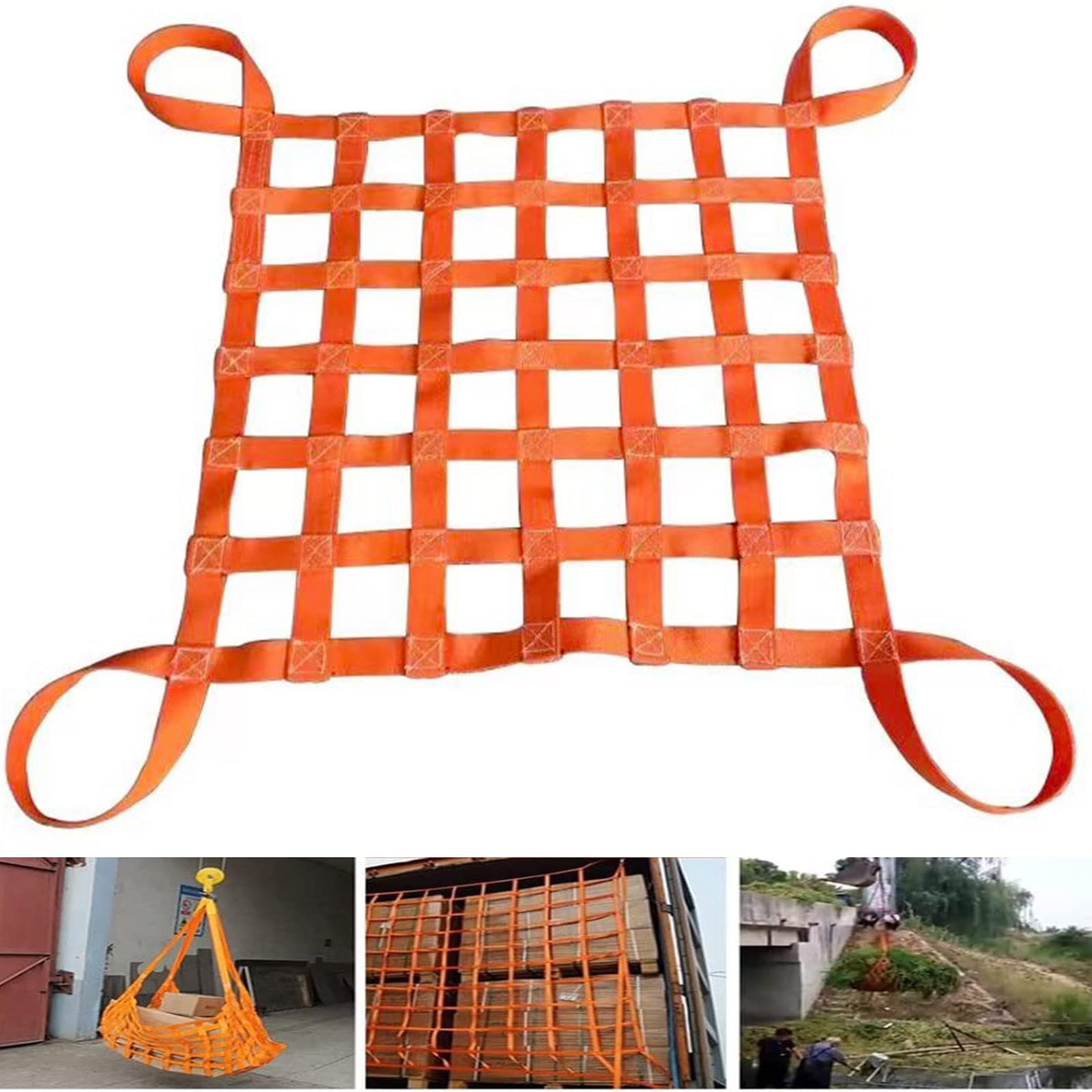 Filet de sécurité de Chargement- Filet de remorque pour remorque - Chargement et déchargement d'objets Lourds, Filets de sécurité, Filets de Protection, Filets à Foin (Taille : 4x4m/charge : 2,5T)