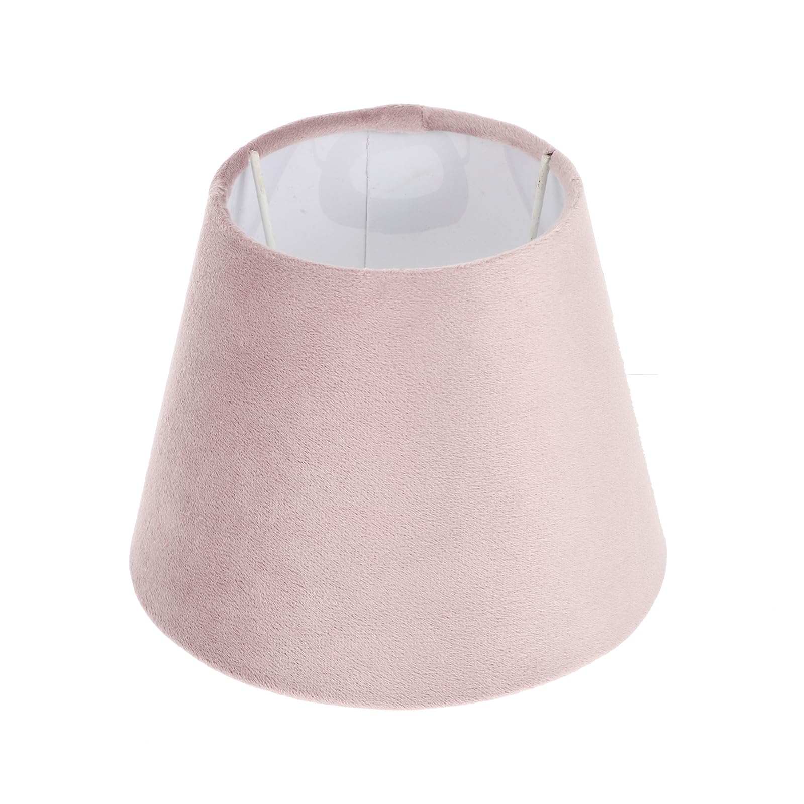SOLUSTRE Velvet Small Lamp Shade 17Cm Blush Pink Drum Lampshade with White Lining for E14 E27 Socket Table and Wall Lamps