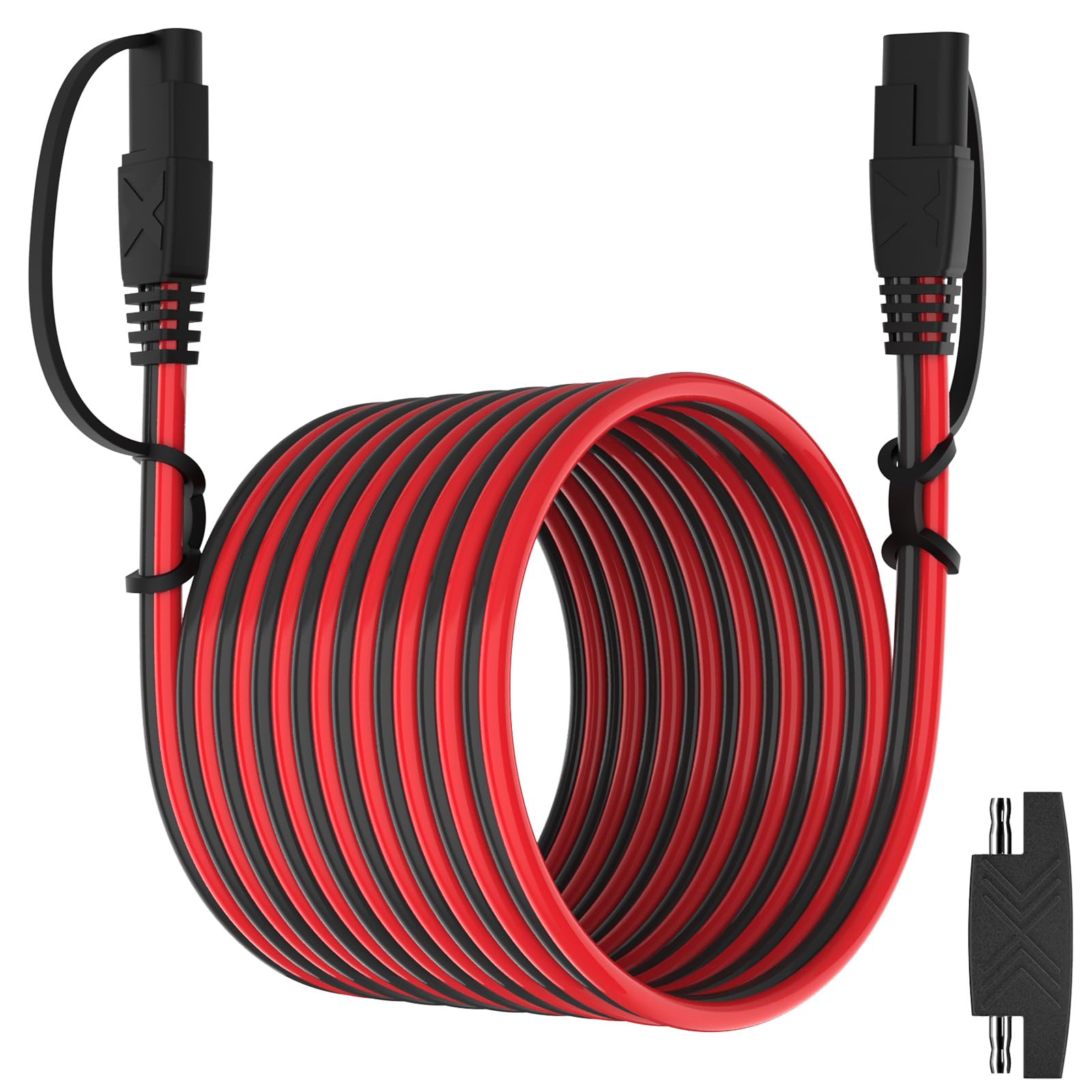 POWISER 25Feet SAE to SAE Extension Cable Quick Disconnect Connector 16AWG,for Automotive,Solar Panel Panel SAE Plug(25FT(16AWG))