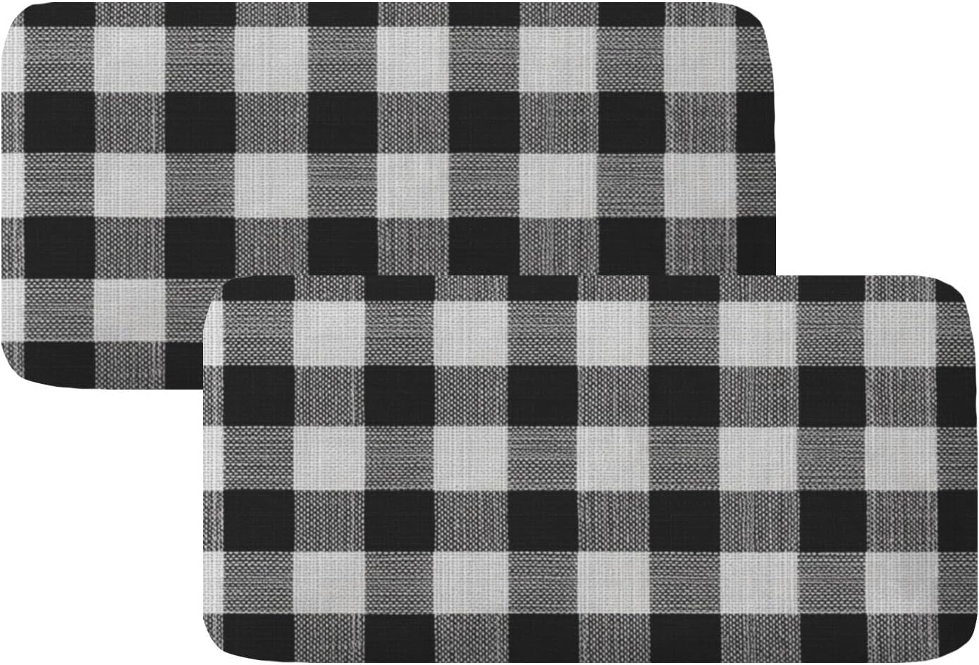 Dark and White Gingham Loveseat Covers Couch Covers for 2 Cushion Couch, 2-Piece Stretch Sofa Slipcovers Anti-Slip Washable Furniture Protectors for Dogs Pets