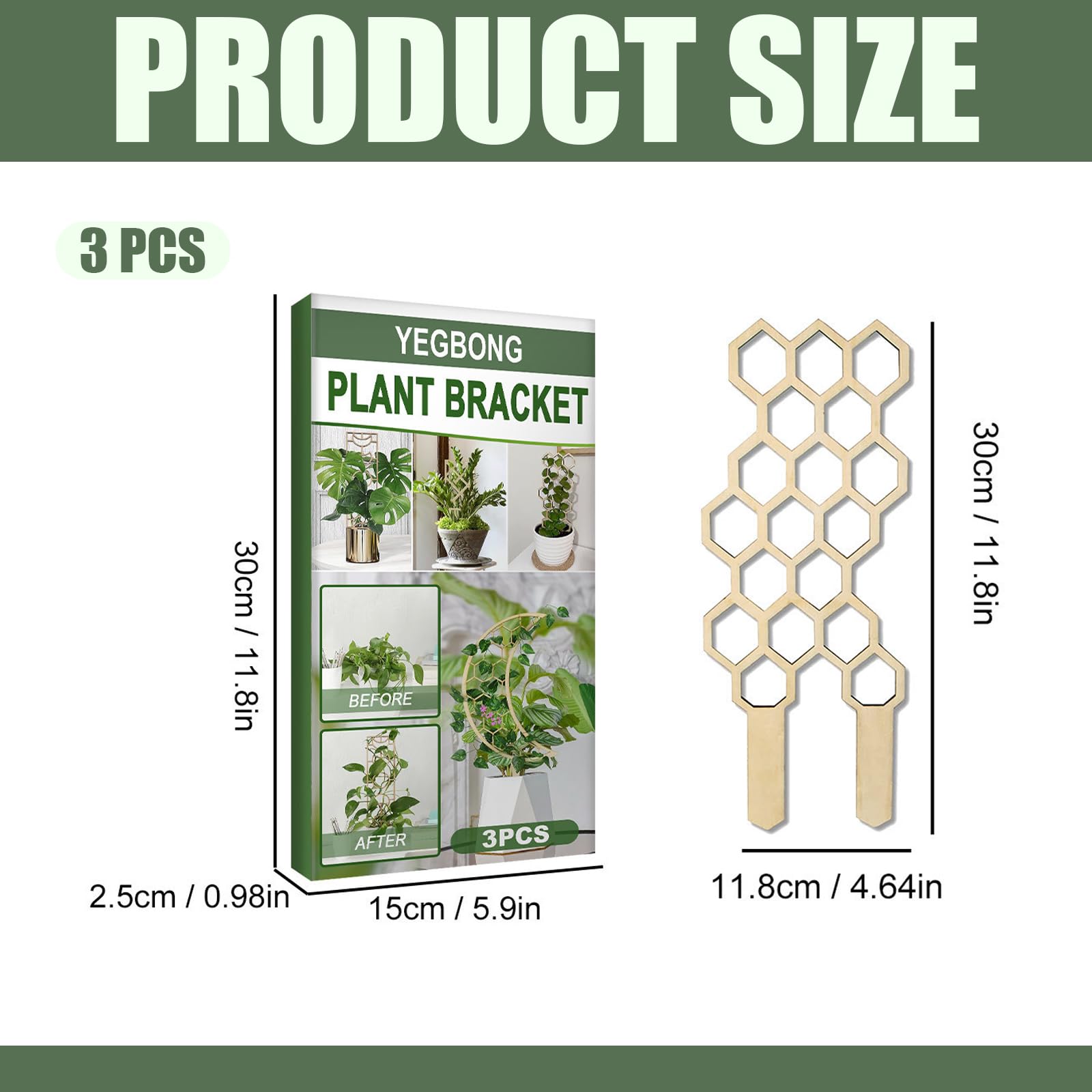 AEIOPRS Rankhilfe Aus Holz - 2 Stück Mondfenster Rankgitter 30cm Für Kletterpflanzen