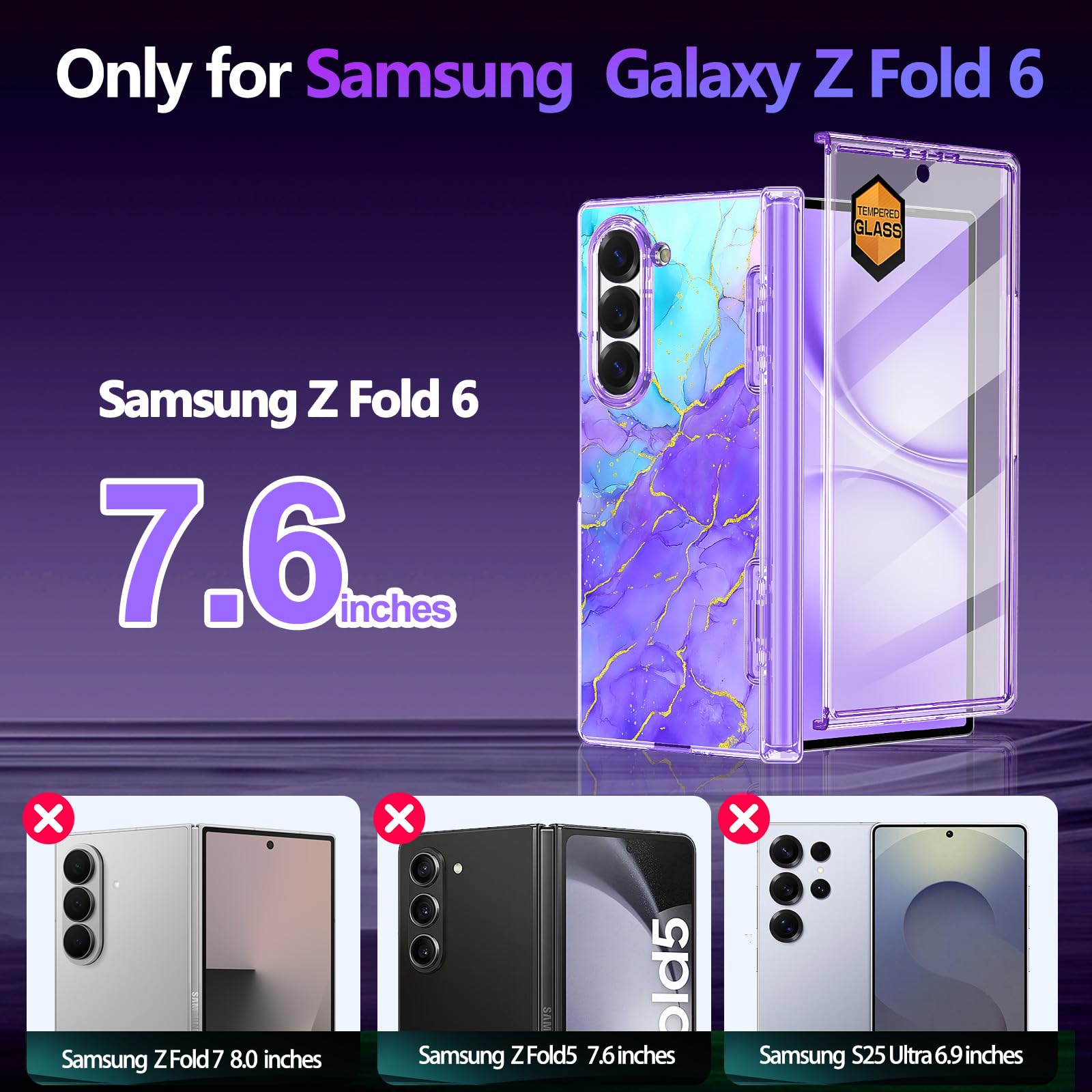 Casetego Custodia magnetica per Galaxy Z Fold 6, compatibile con MagSafe, protezione per lo schermo integrata, protezione per cerniere, sottile, antiurto, da donna, graziosa custodia per Samsung