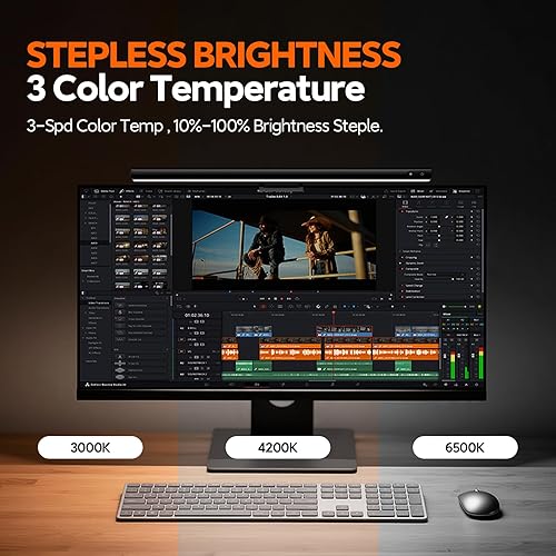 Miniatura 7 de LYMAX Barra de luz para monitor, lámpara de computadora USB para cuidado de los ojos, barra de luz de pantalla regulable, apta para todos los M2P