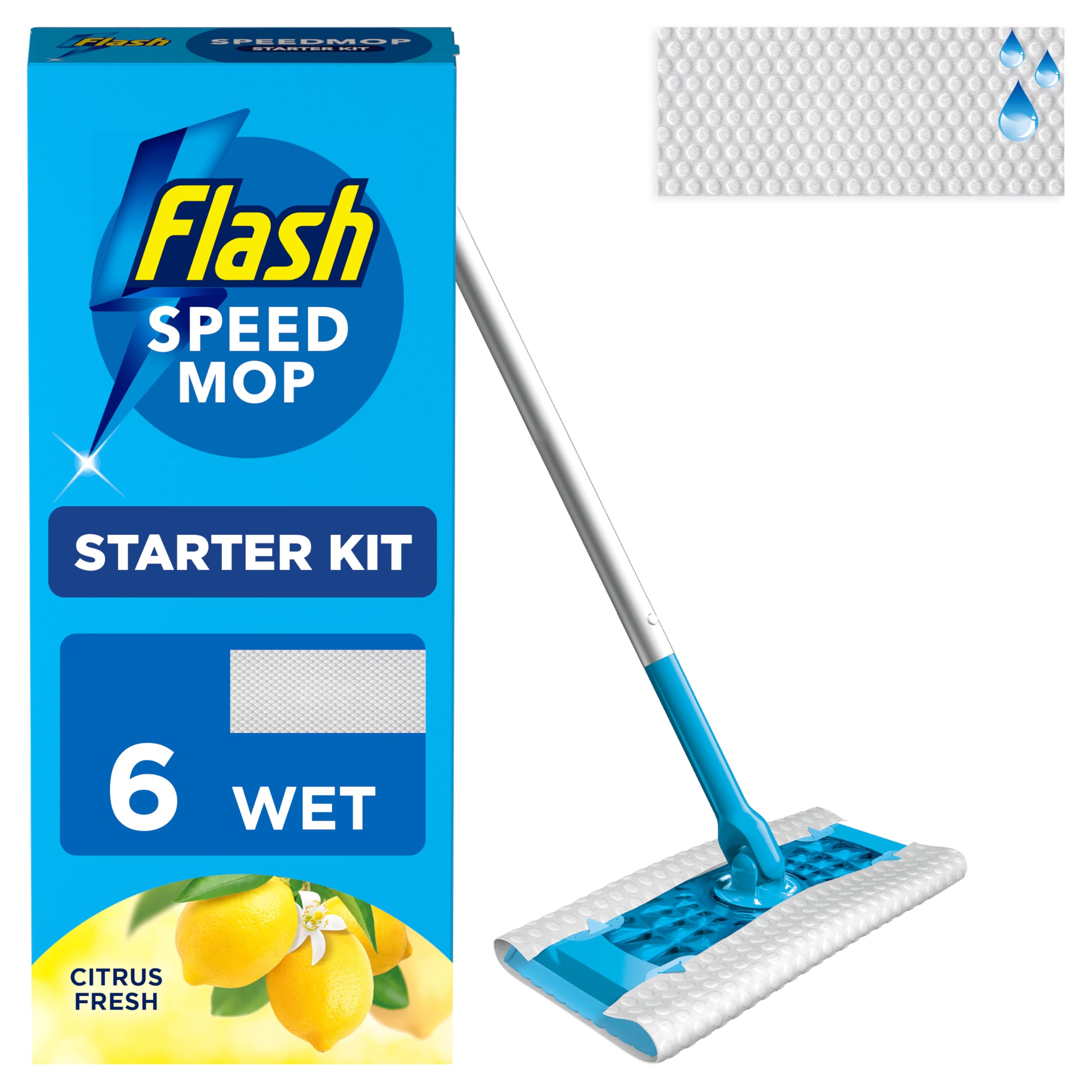 Pack of 10 Flash Anti Bacterial Speedmop Refills - Blue