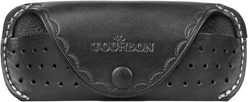 Miniatura 2 de Tourbon Portable Leather Eyeglasses Case For 6 inch Glasses Eyewear Sunglasses Holder WBelt Loop