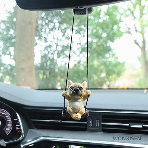 Miniatura 2 de Adorno colgante de automóvil para cachorros bulldog francés decoración de automóvil accesorios para colgar en el interior del automóvil accesorios