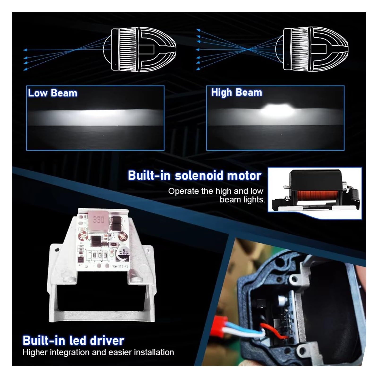 Antiniebla Delanteras Faros Antiniebla Bi-LED 2 Pulgadas Proyector PTF Minilente LED Para Toyota Para Corolla Para Cross Para C-HR Para Camry Para Yaris
