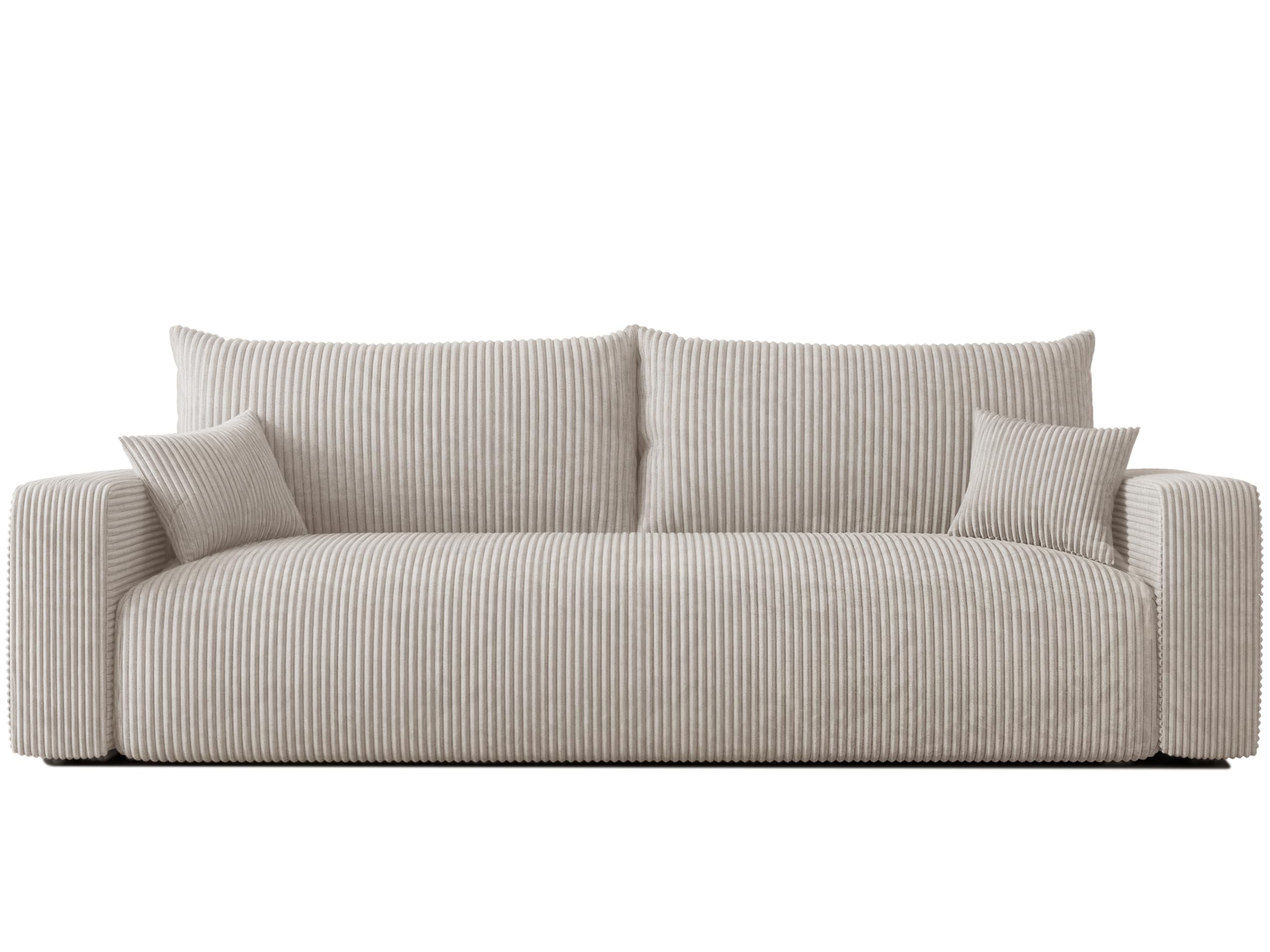 Schlafsofa mit Bettkasten 246x93 - Sofa Cord - 3 Sitzer Sofa mit schlaffunktion - Couch mit Schlaffunktion - Wohnzimmer Couch - Schlafcouch
