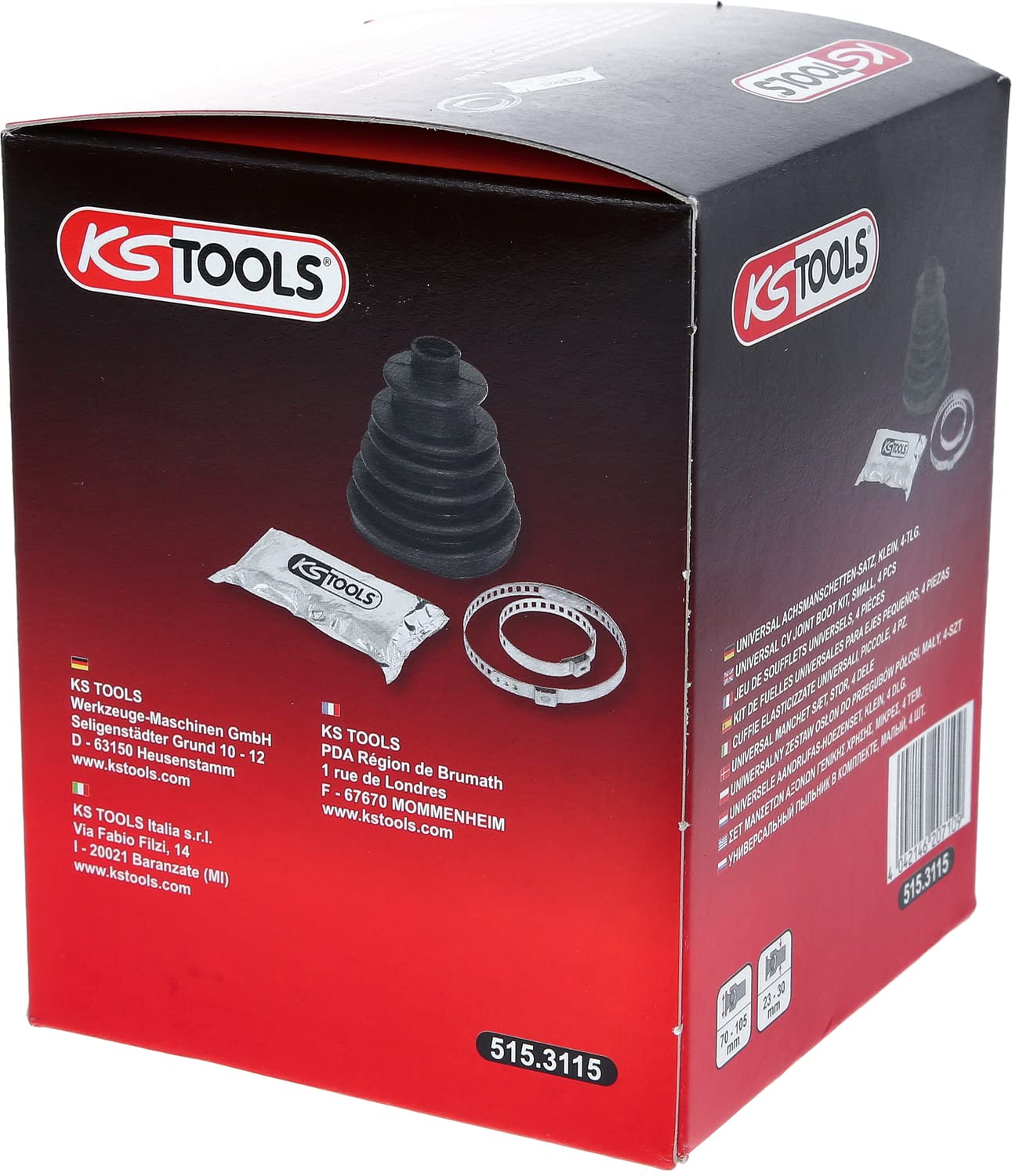 KS Tools 515.3115 Kit de manguitos de ejes universales, pequeños, 4 pzs. | Jeu universel de manchettes, petit, 4 pcs.