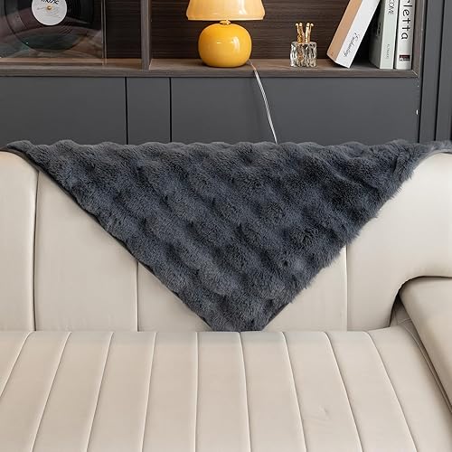 Miniatura 2 de Funda para sofá de piel sintética, funda de sofá de felpa suave y cálida, funda antideslizante para sofá seccional, protector de muebles lavable