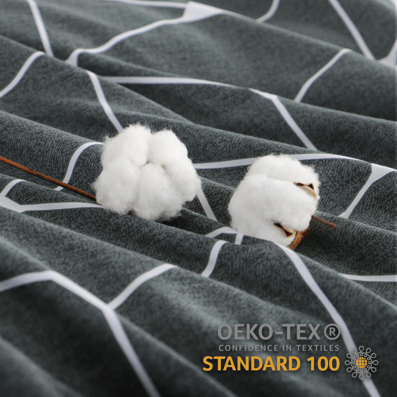 RUIKASI Ropa de cama de 135 x 200 4 piezas de algodón, 100% transpirable, agradable ropa de cama de algodón – 2 fundas nórdicas de 135 x 200 cm + 2 fundas de almohada de 80 x 80 cm