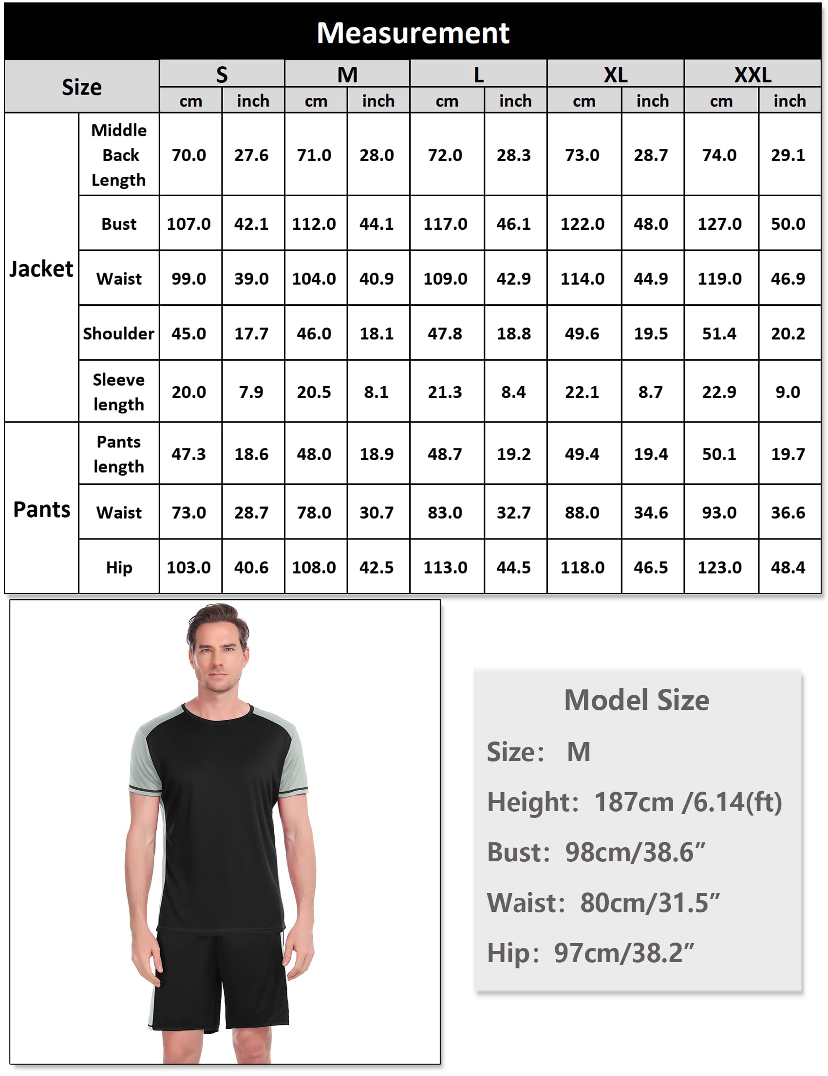 Completo Sportivo Uomo Estivo Tuta da Fitness Maniche Corte Pantaloncini da Ginnastica per Jogging, S-XXL