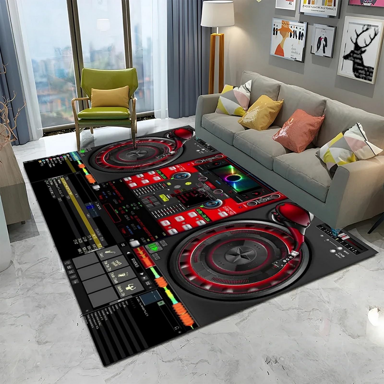 Tappeto Fumetto Della Tastiera Dello Schermo Di Musica Del Dj Stampato In 3D Tappeto Per Soggiorno Grande Tappeto Per Camera Da Letto Tappeto Accogliente Tappeto Per Tappetino Morbido 160 X 2-5Y7J4V8
