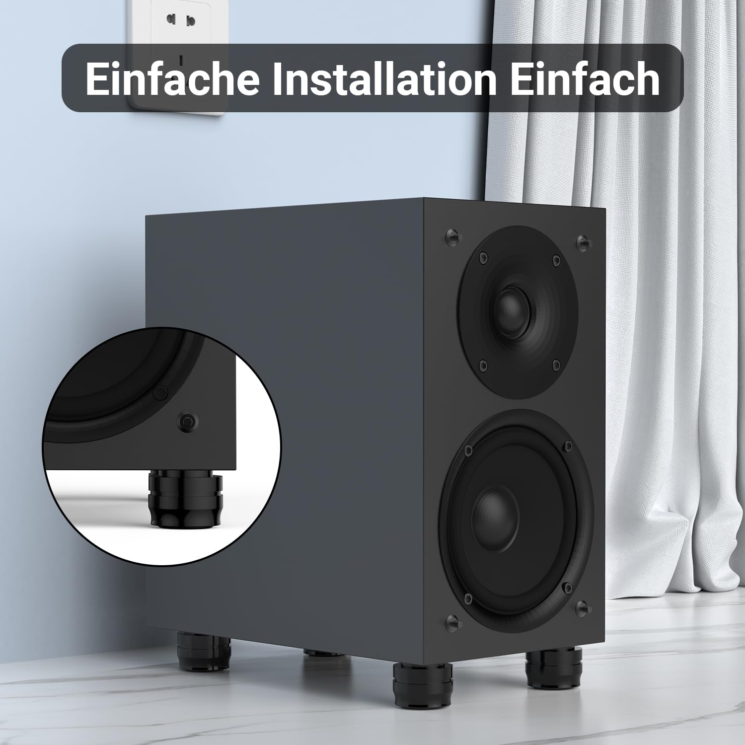 Brollitest Lot De 4 Pieds De Haut-Parleur Argent - Amortisseurs Résonance HiFi Absorbeurs De Chocs