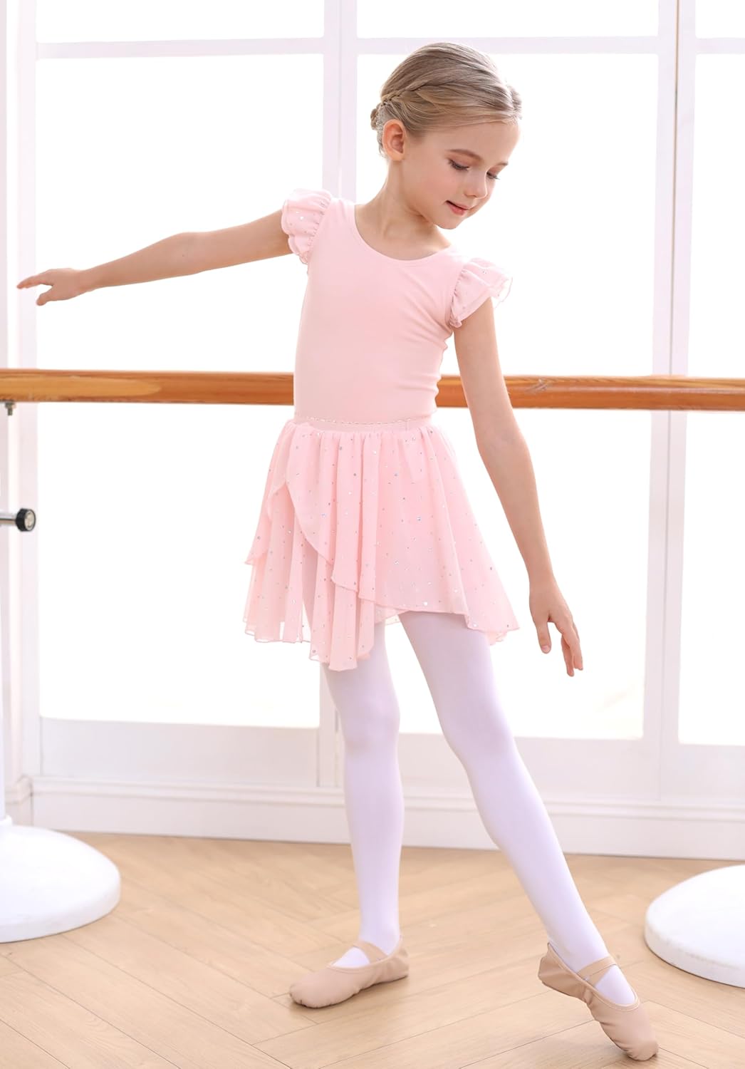 MdnMd Long Skirt Ballet Dance Leotards for Toddler Girls Ballerina Outfit Dress - Image 8