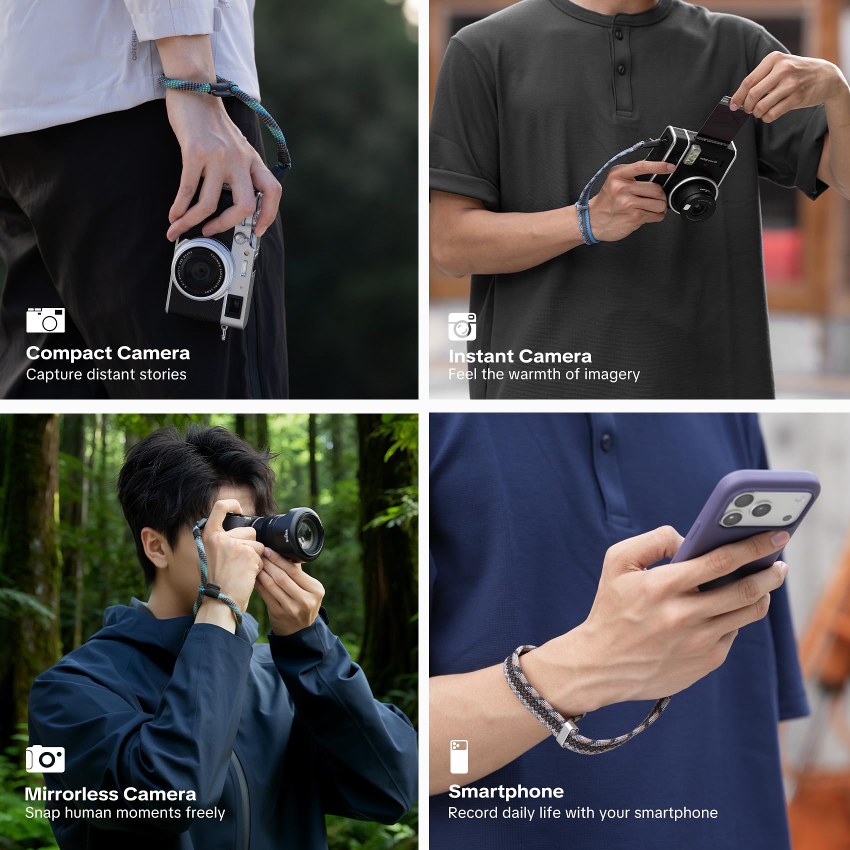 PGYTECH Kamera Handschlaufe Slim Schnellverschluss Verstellbarer für Kompakt/System/Sofortbild Kameras Handykette, Kompatibel mit Sony RX100/Canon G7X/Ricoh GR/Leica/Fujifilm, Outdoor Stil