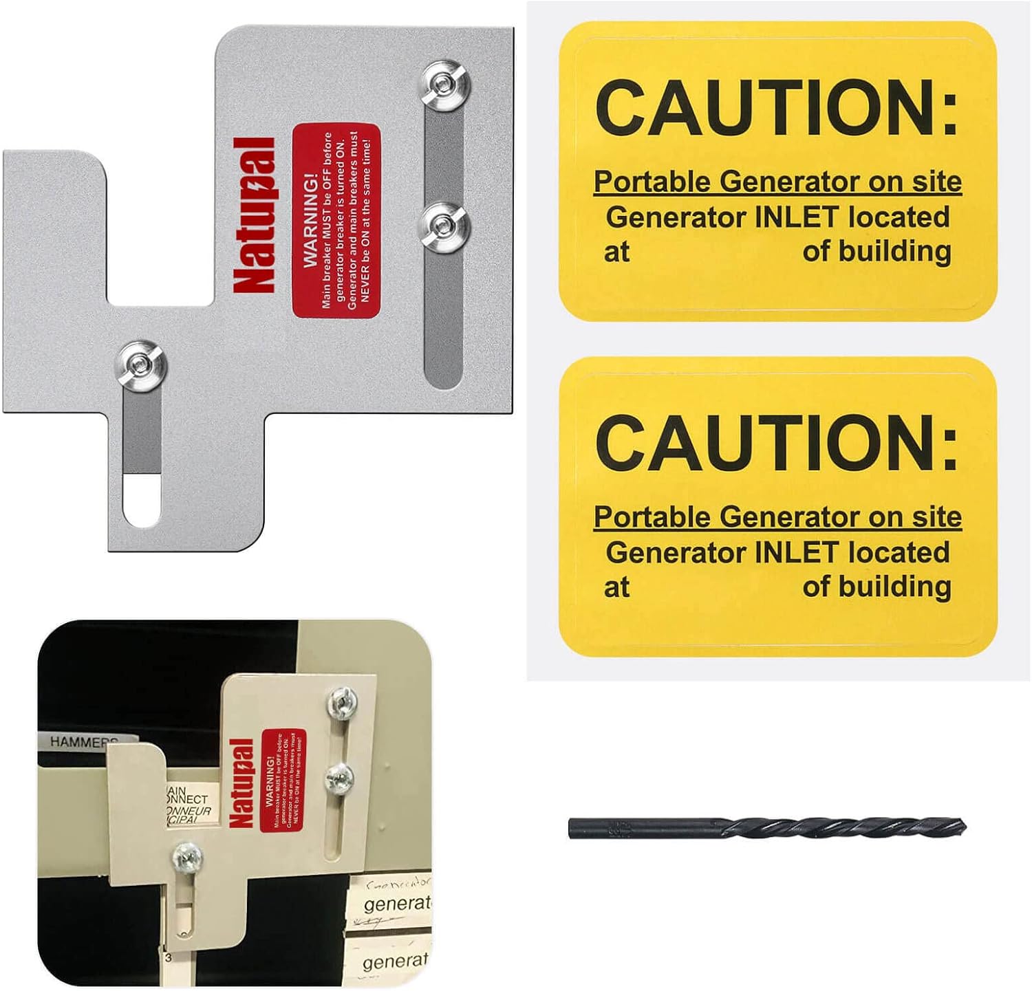 Generator Interlock Kit Compatible with Cutler Hammer for BR Series 150 and 200 amp Panels, 1 1/4-1 7/16 inches Spacing Between Main and Branch Breaker