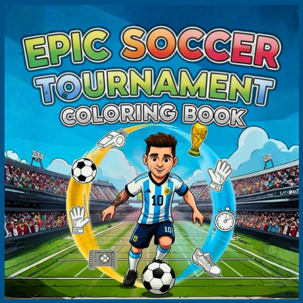 Epic Soccer Tournament Coloring Book for kids: Exciting Illustrations of Matches, Stadiums, and Flags for Little Champions Ages 4-8