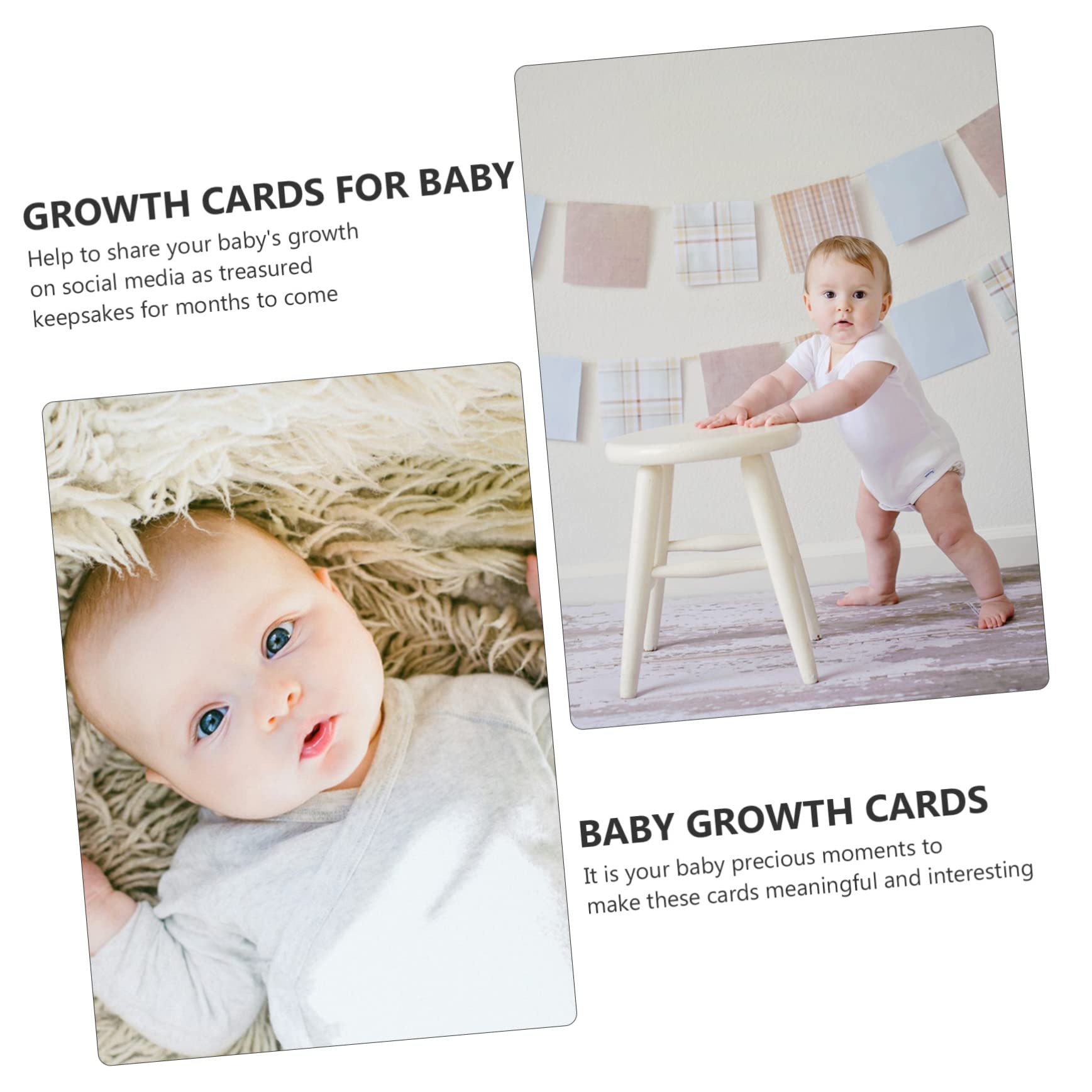 Garneck Unique Baby Growth Celebration Cards Creative Milestone Cards for Boy Newborn Decor