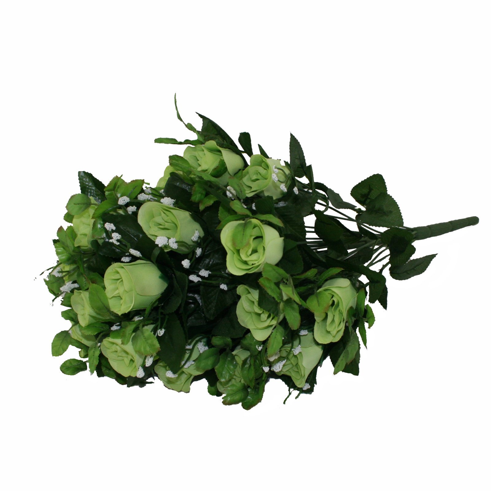 Floristrywarehouse Green Artificial Silk Flower Lime Rose & Gyp Bunch 24 Stems Of Roses 55Cm