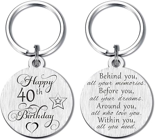 Laluminter Llavero de regalo de feliz cumpleaños, regalos para niñas, mujeres, niños, hombres, grabado de doble cara