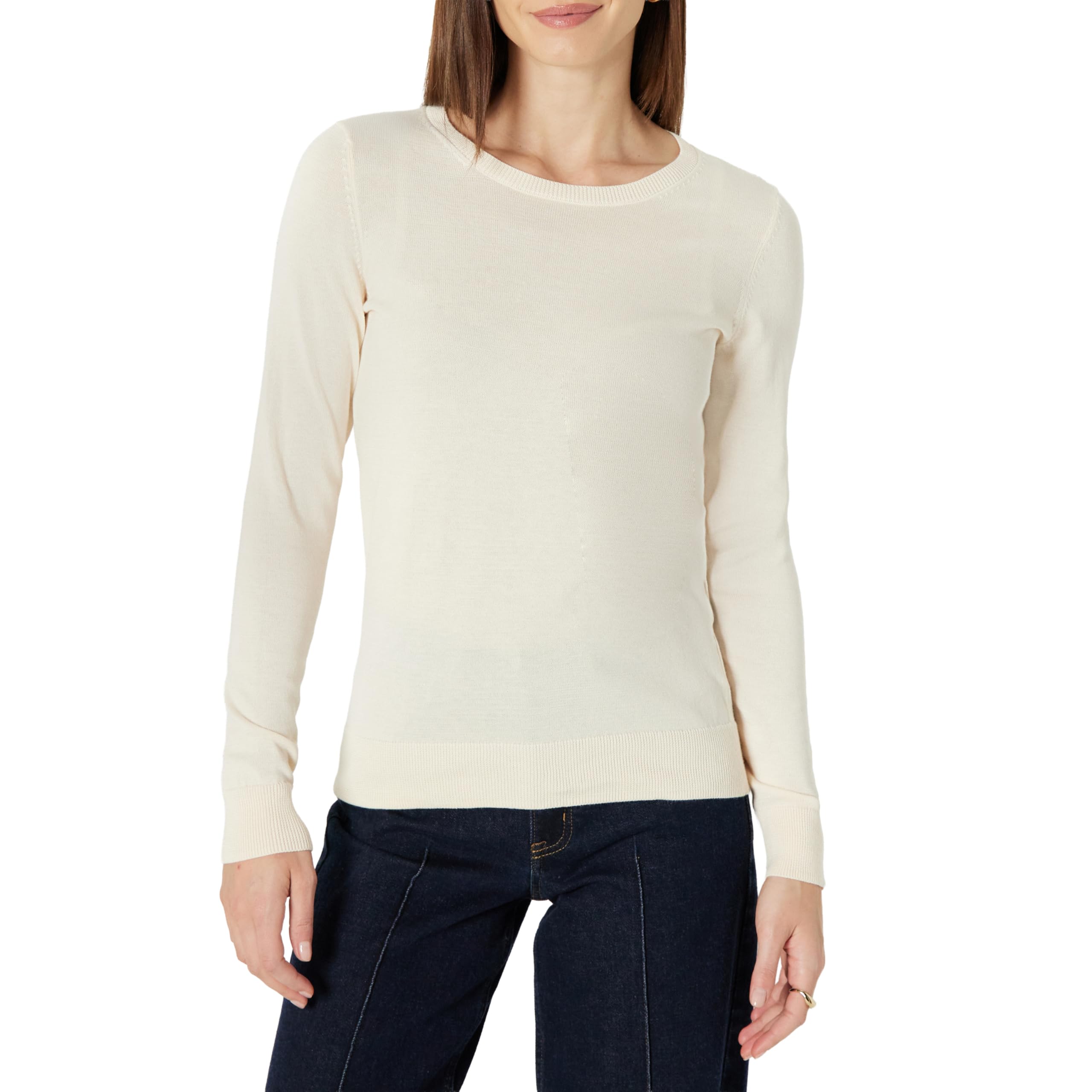 Amazon Essentials Women's Long-Sleeve Lightweight Crewneck Sweater, Flattering (Available in Plus Size)