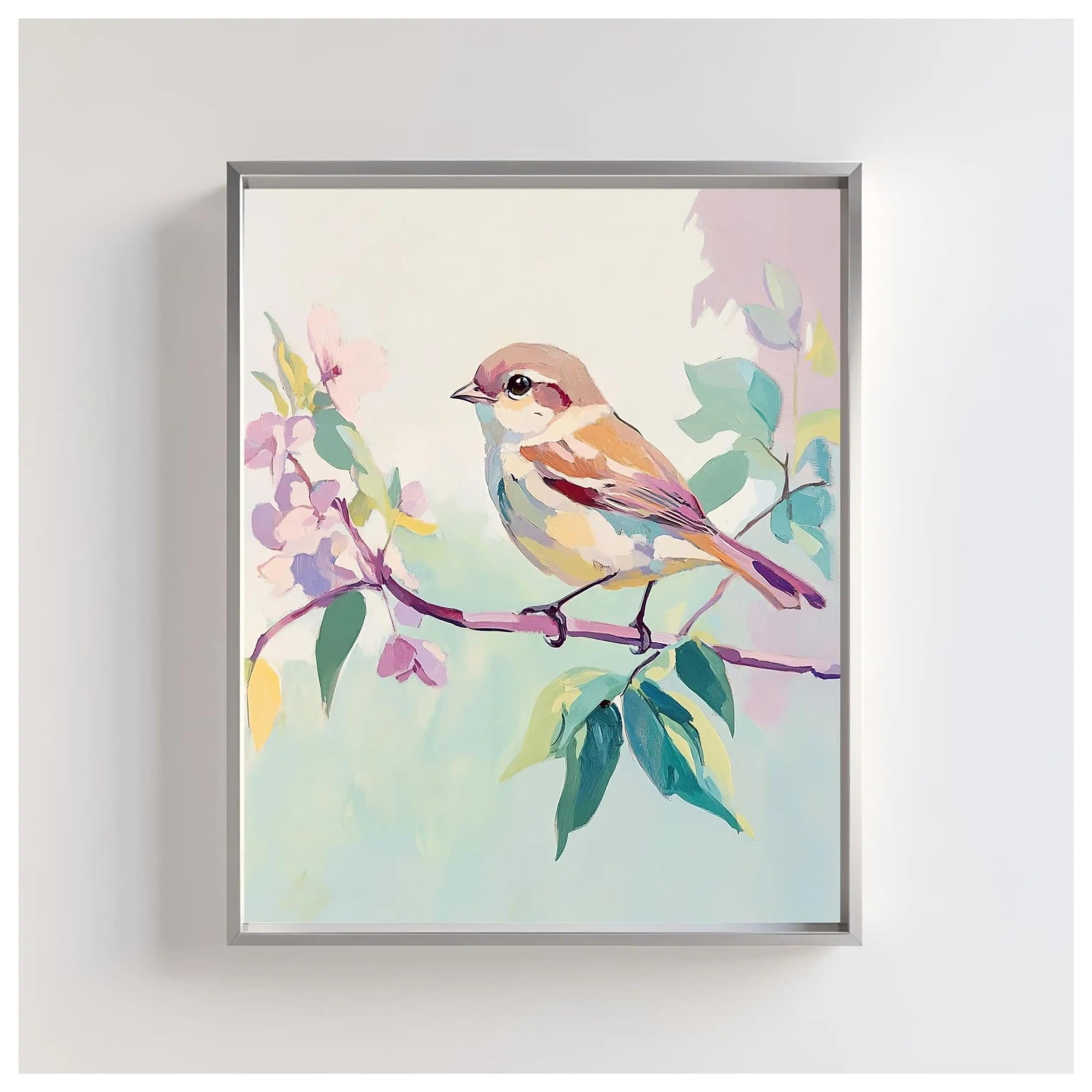 Wall Art Canvas Prints Colorful Pastel Fantasy Animal Poster Minimalist Unicorn Butterfly Swan Dog Canvas Painting Wall Art For Nursery Room Home Decor(O,50x70cm)