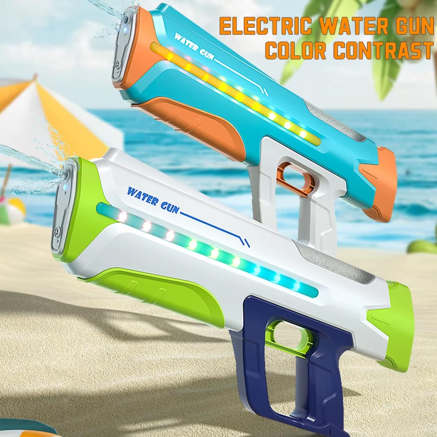 Storio Rechargeable Electric Automatic Continuous Shooting High Pressure High Power Holi Pichkari Water Gun Toy for Kids - Auto Suction, 25-32Ft Range, Self-Filling image 5