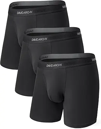 DAVID ARCHY Mens Underwear Mesh Quick Dry Polyamide Boxer Briefs Active Sports Soft Breathable Underwear in 3 Pack