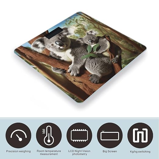 Báscula digital de baño Koala Family con vidrio templado miniatura 3
